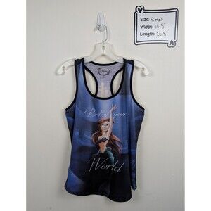 Disney The Little Mermaid Graphic Racer Back Tank Top Size Small Ariel & Ursula